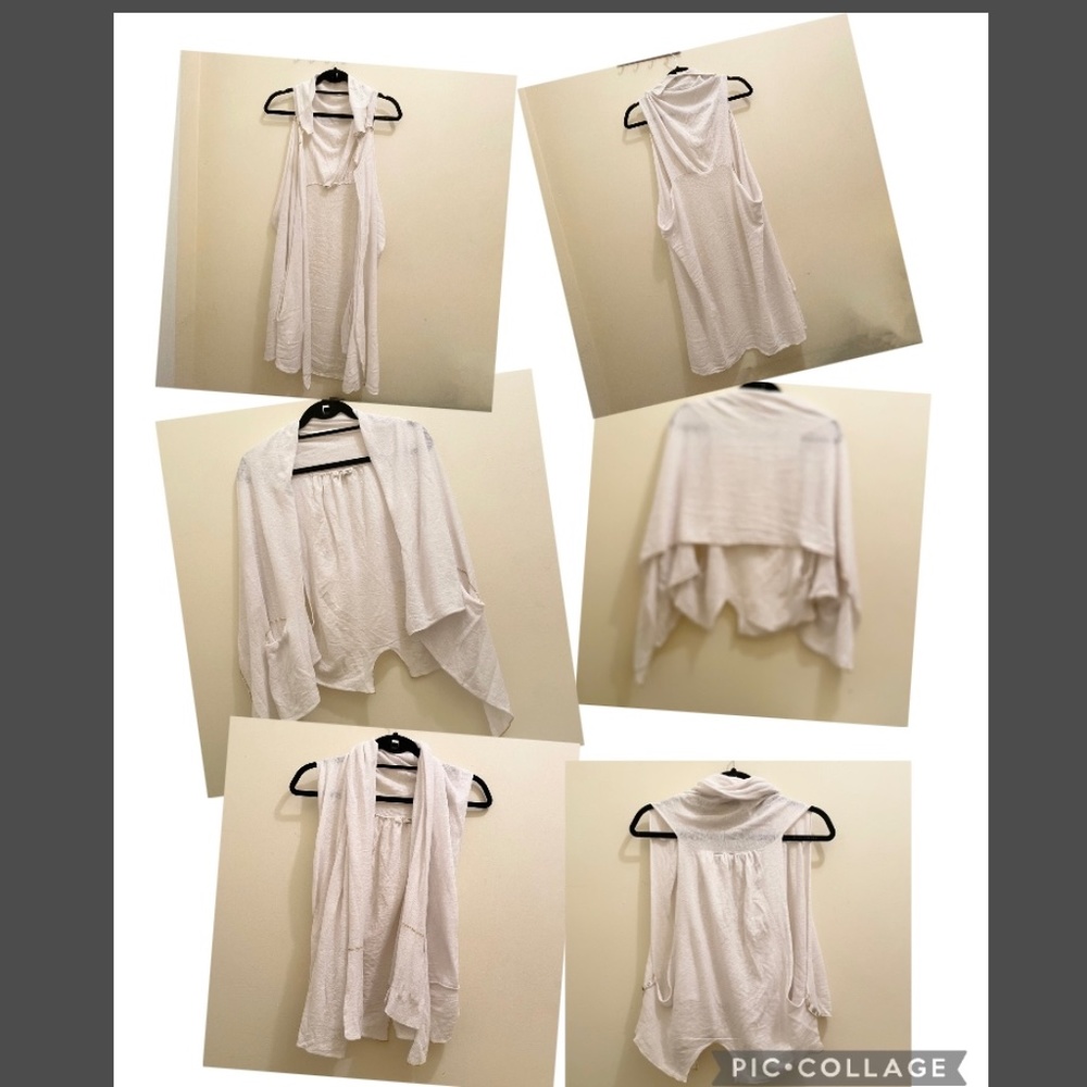 Anthropologie Moth Sz M 3 in 1 Cardigan, Linen+Cotton, multiple ways of styling